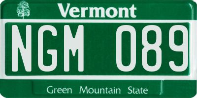 VT license plate NGM089
