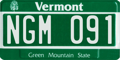 VT license plate NGM091
