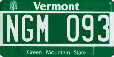 VT license plate NGM093