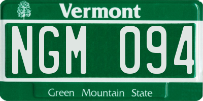 VT license plate NGM094