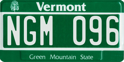 VT license plate NGM096