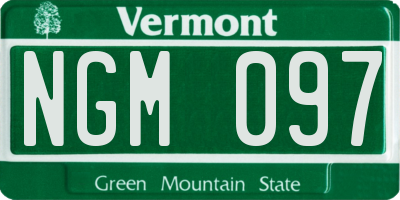 VT license plate NGM097