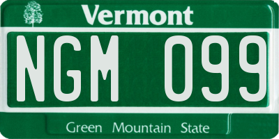 VT license plate NGM099