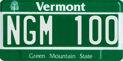 VT license plate NGM100