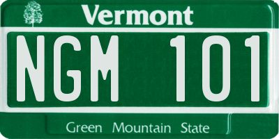 VT license plate NGM101