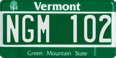 VT license plate NGM102