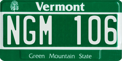 VT license plate NGM106