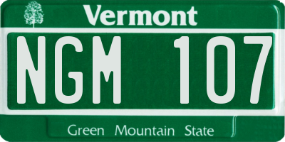 VT license plate NGM107