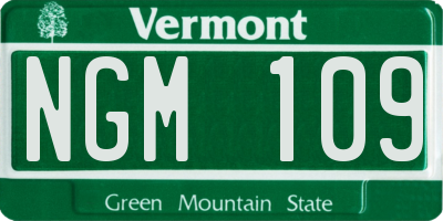 VT license plate NGM109