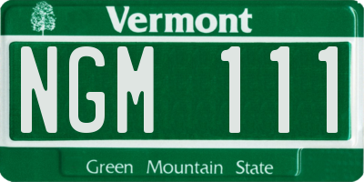 VT license plate NGM111