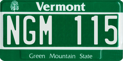 VT license plate NGM115