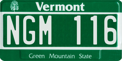 VT license plate NGM116