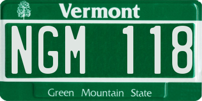 VT license plate NGM118