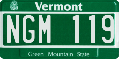 VT license plate NGM119
