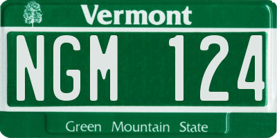 VT license plate NGM124