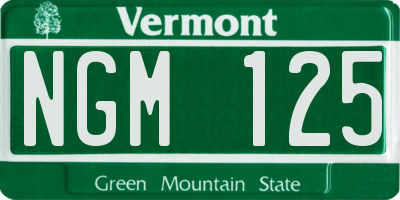 VT license plate NGM125