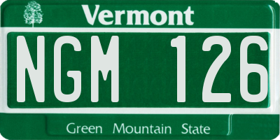 VT license plate NGM126
