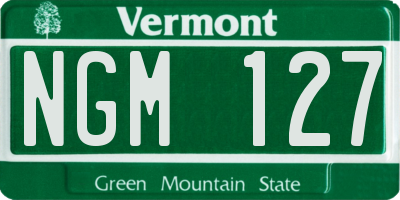VT license plate NGM127