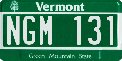 VT license plate NGM131