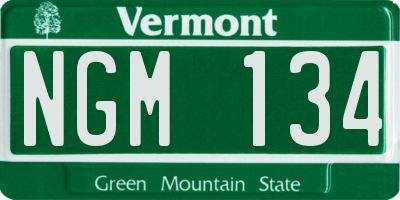 VT license plate NGM134