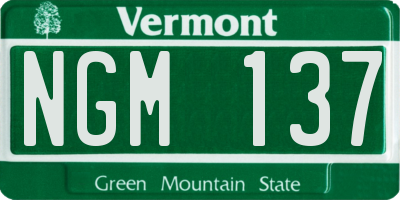 VT license plate NGM137