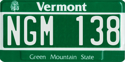 VT license plate NGM138