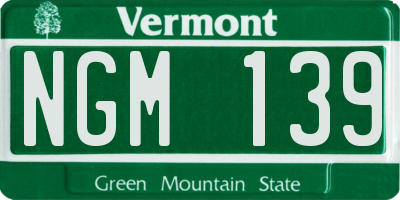 VT license plate NGM139
