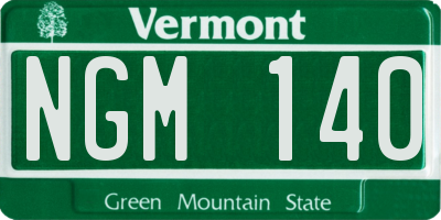 VT license plate NGM140