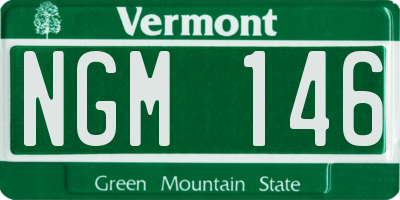 VT license plate NGM146