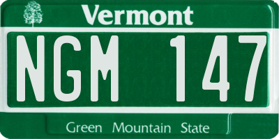 VT license plate NGM147