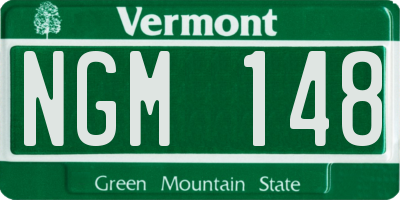 VT license plate NGM148