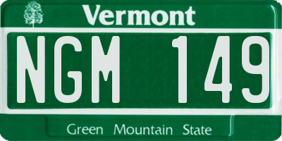 VT license plate NGM149
