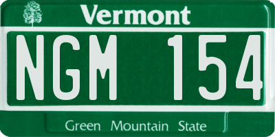 VT license plate NGM154