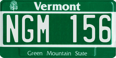 VT license plate NGM156