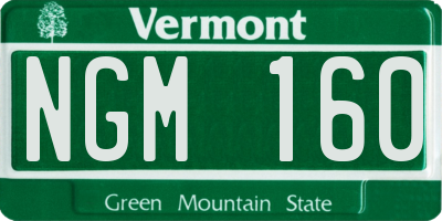 VT license plate NGM160