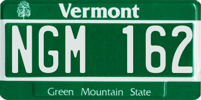 VT license plate NGM162