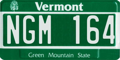VT license plate NGM164