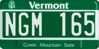 VT license plate NGM165
