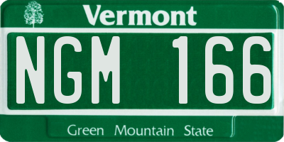 VT license plate NGM166