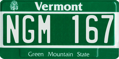 VT license plate NGM167