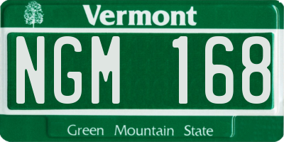 VT license plate NGM168