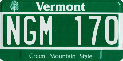VT license plate NGM170