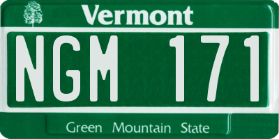 VT license plate NGM171