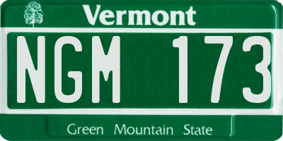 VT license plate NGM173