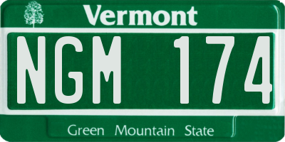 VT license plate NGM174