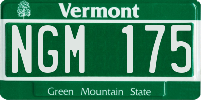 VT license plate NGM175
