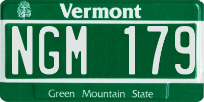 VT license plate NGM179