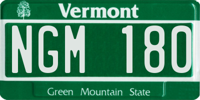 VT license plate NGM180