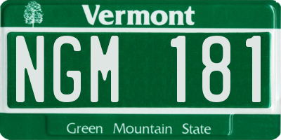 VT license plate NGM181