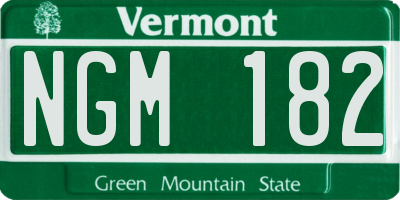 VT license plate NGM182